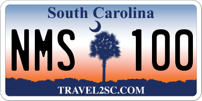 SC license plate NMS100