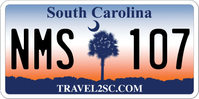 SC license plate NMS107