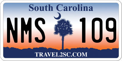SC license plate NMS109