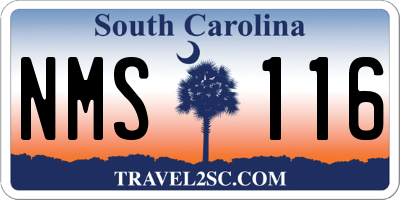 SC license plate NMS116