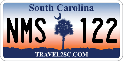 SC license plate NMS122