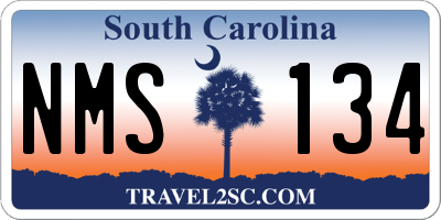 SC license plate NMS134