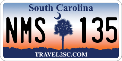SC license plate NMS135