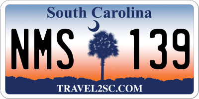 SC license plate NMS139
