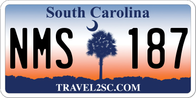 SC license plate NMS187