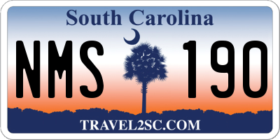 SC license plate NMS190