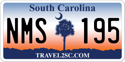 SC license plate NMS195