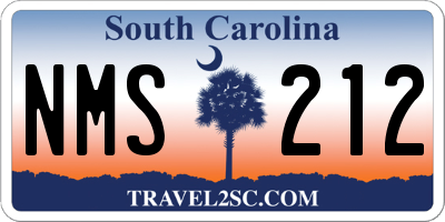 SC license plate NMS212