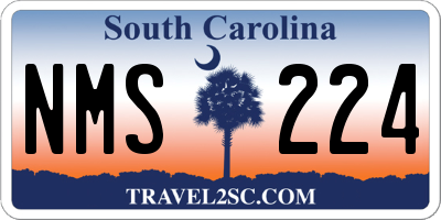 SC license plate NMS224