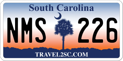 SC license plate NMS226