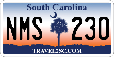 SC license plate NMS230