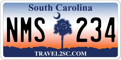 SC license plate NMS234