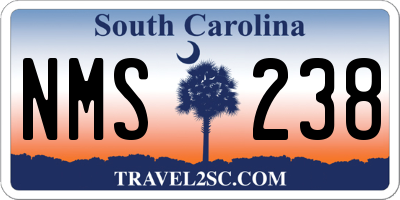 SC license plate NMS238