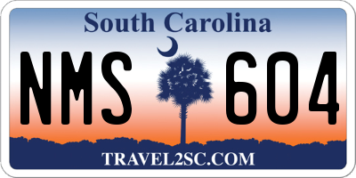 SC license plate NMS604