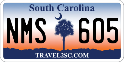 SC license plate NMS605