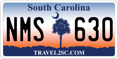 SC license plate NMS630