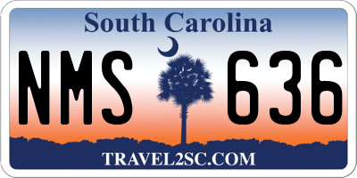 SC license plate NMS636