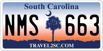 SC license plate NMS663