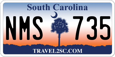 SC license plate NMS735