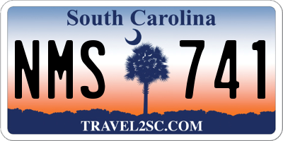 SC license plate NMS741