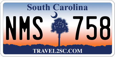 SC license plate NMS758