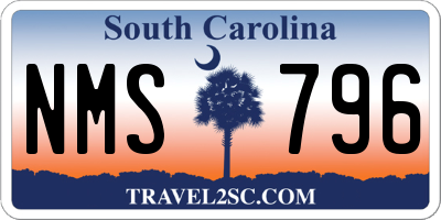 SC license plate NMS796