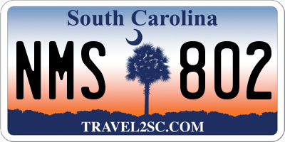 SC license plate NMS802