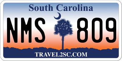 SC license plate NMS809