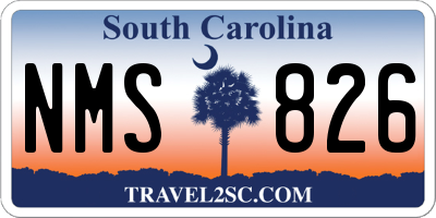 SC license plate NMS826