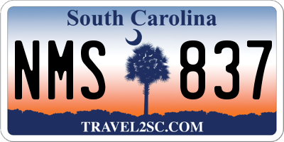 SC license plate NMS837