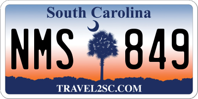 SC license plate NMS849