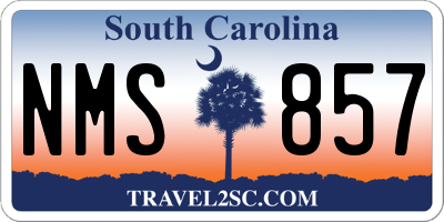 SC license plate NMS857