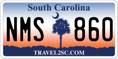 SC license plate NMS860