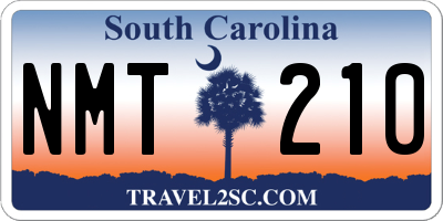 SC license plate NMT210