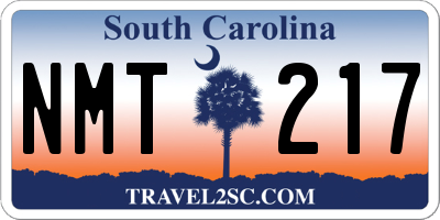 SC license plate NMT217