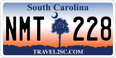 SC license plate NMT228
