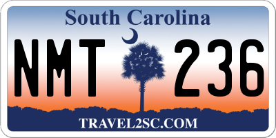SC license plate NMT236