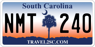 SC license plate NMT240