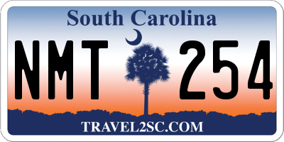 SC license plate NMT254