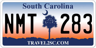 SC license plate NMT283