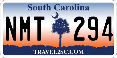 SC license plate NMT294