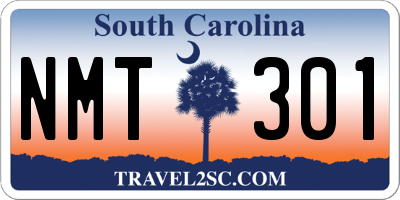 SC license plate NMT301