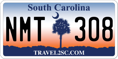 SC license plate NMT308