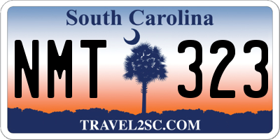 SC license plate NMT323