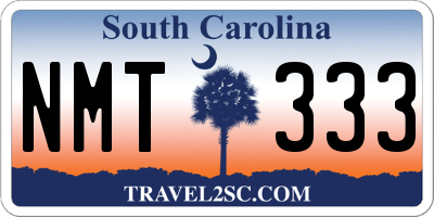 SC license plate NMT333