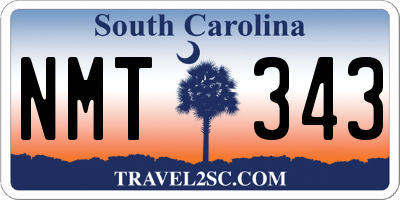 SC license plate NMT343