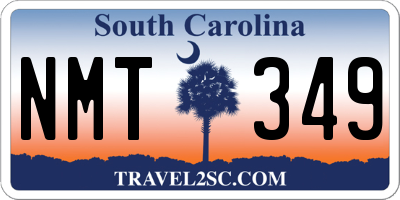 SC license plate NMT349