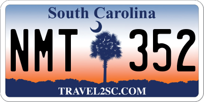 SC license plate NMT352