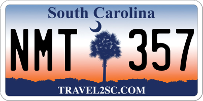 SC license plate NMT357