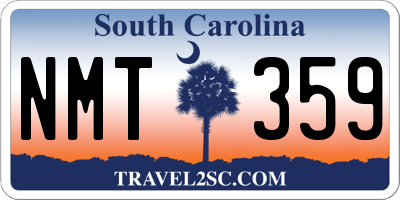 SC license plate NMT359